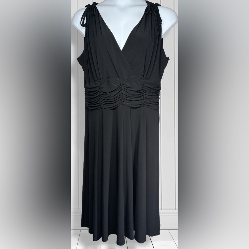 Ruched Waist Elegant Black Holiday Y2K Dress